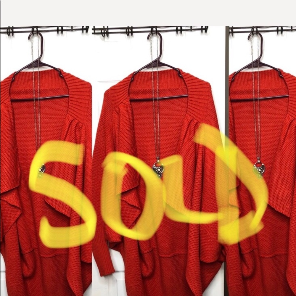 Orangish-red oversized cardigan